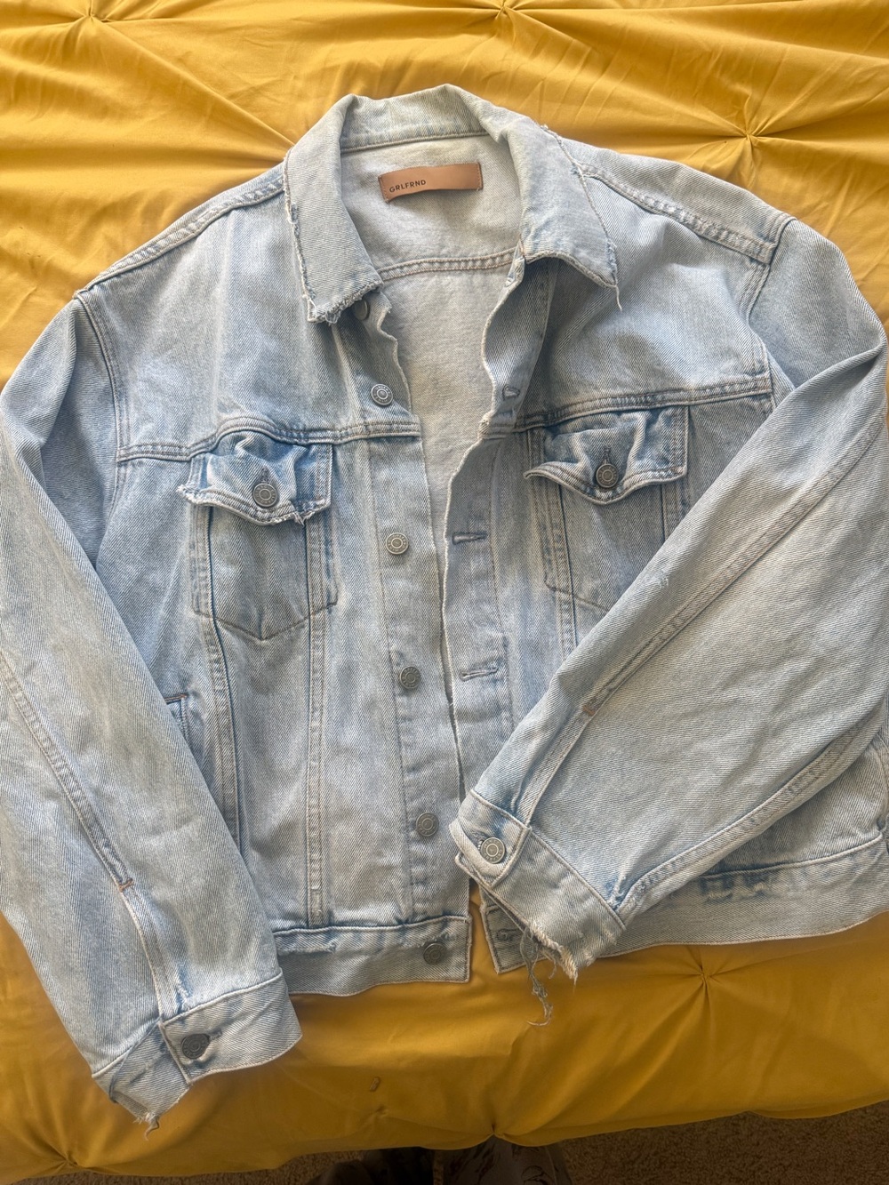 GRLFRND kim Light Wash Denim Jacket - Oversized Style L